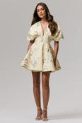 Delight Plunge-Neck Ruffle Mini Dress image