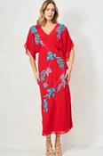 The Inara Embroidered V-neck Midi Dress image