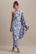 Clementina Asymmetric Cape Sleeve Maxi Dress image