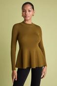Knit Rib Peplum Jumper image
