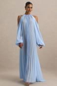 Reyna Pleated Chiffon Cold-Shoulder Maxi Dress image