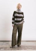 Josh Striped High Neck Cardigan