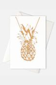 Orelia Pineapple Necklace and Gift Card Gold
