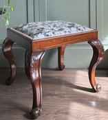 Victorian Mahogany Newly Upholstered Stool — Willow Antiques image