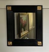 Small Black &amp; Gilt Framed Mirror — Willow Antiques image