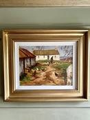Framed Oil On Board “Feeding The Chickens” By Donal McNaughton — Willow Antiques