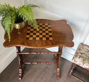Victorian Inlaid Walnut Games Top Side Table — Willow Antiques