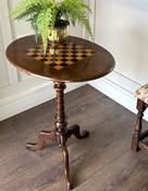 Victorian Inlaid Mahogany Games Top Table on Tripod Base — Willow Antiques