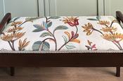 Newly Upholstered Window Seat - Duet Seat Upholstered In Colefax &amp; Fowler Fabric — Willow Antiques