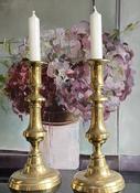 Pair Of Antique Brass Candlesticks — Willow Antiques image
