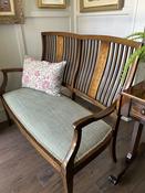 Edwardian Mahogany &amp; Rosewood Newly Upholstered Settee — Willow Antiques