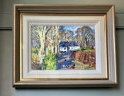 Framed Oil On Board “Spring Sunlight” By John Wright Housed Behind Glass — Willow Antiques image
