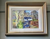 Framed Oil On Board “Spring Sunlight” By John Wright Housed Behind Glass — Willow Antiques image