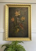 Framed Oil On Canvas “ Study Of Flowers” — Willow Antiques image