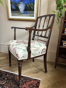 Antique Mahogany Armchair - Newly Upholstered In Colefax &amp; Fowler Fabric — Willow Antiques