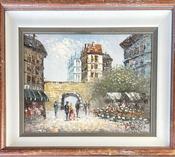 Framed Parisian Street Scene Oil On Canvas By Caroline Burnett — Willow Antiques