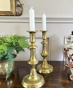 Pair Of Antique Brass Candlesticks — Willow Antiques image