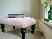 Mahogany Footstool - Newly Upholstered — Willow Antiques image