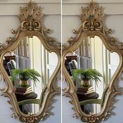 Pair of Rococo Style Cream &amp; Gold Wall Mirrors — Willow Antiques image