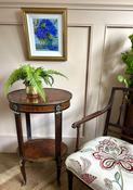 Late 19th C French Kingwood &amp; Walnut Side Table With Brass Ormolu Mounts — Willow Antiques image