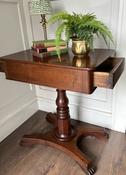 Beautiful Quality William IV Mahogany Side Table With Two Side Drawers — Willow Antiques