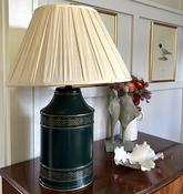 Green Toleware Lamp — Willow Antiques