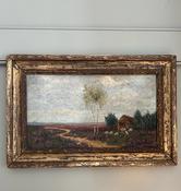 20th C Framed Oil On Board “Grazing” — Willow Antiques