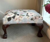 Mahogany Footstool - Newly Upholstered — Willow Antiques