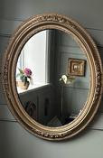 Antique Oval Gilt Wood Mirror — Willow Antiques image