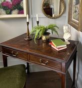 Superb Edwardian Mahogany leather Top Writing Desk — Willow Antiques image