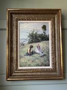 Beautiful Gilt Framed Oleograph   “Dandeloin Clock” — Willow Antiques image