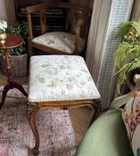Decorative Mahogany Newly Upholstered Stool — Willow Antiques