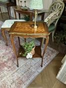 Late 19th C French Inlaid Kingwood Side Table With Gilt Metal Mounts — Willow Antiques image