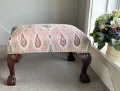 Newly Upholstered Mahogany Footstool — Willow Antiques image