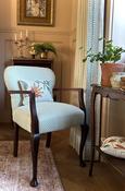 Superb Newly Upholstered Mahogany Elbow Chair — Willow Antiques