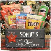 Personalised Late Late Toy Show Treat Box with Classic Red Wooden Decoration