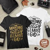 'Mountains are Calling and I must go' Hiking Style Apparel image