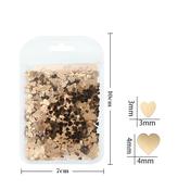 Love Heart Gold Sequin Nail Charms