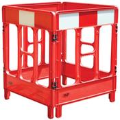 4-Gated Workgate System Red Panels Reflective