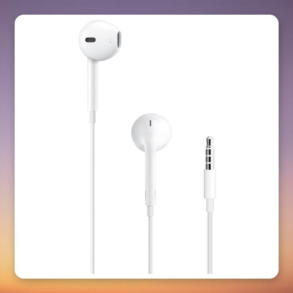 Apple EarPods In-Ear Headset with 3.5mm Jack, Remote, White - High-Quality Audio, Sweat & Water Protection, Built-in Mic
