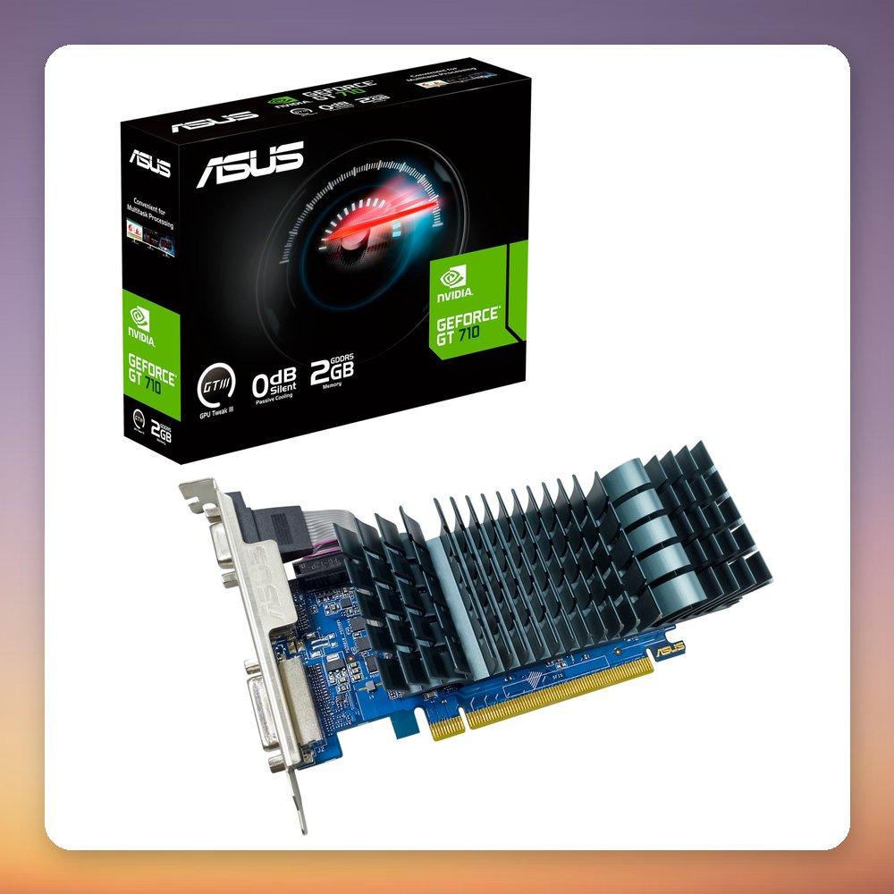 ASUS GT 710 2GB GDDR5 Graphics Card Low-Profile Passive Cooling VGA DVI HDMI