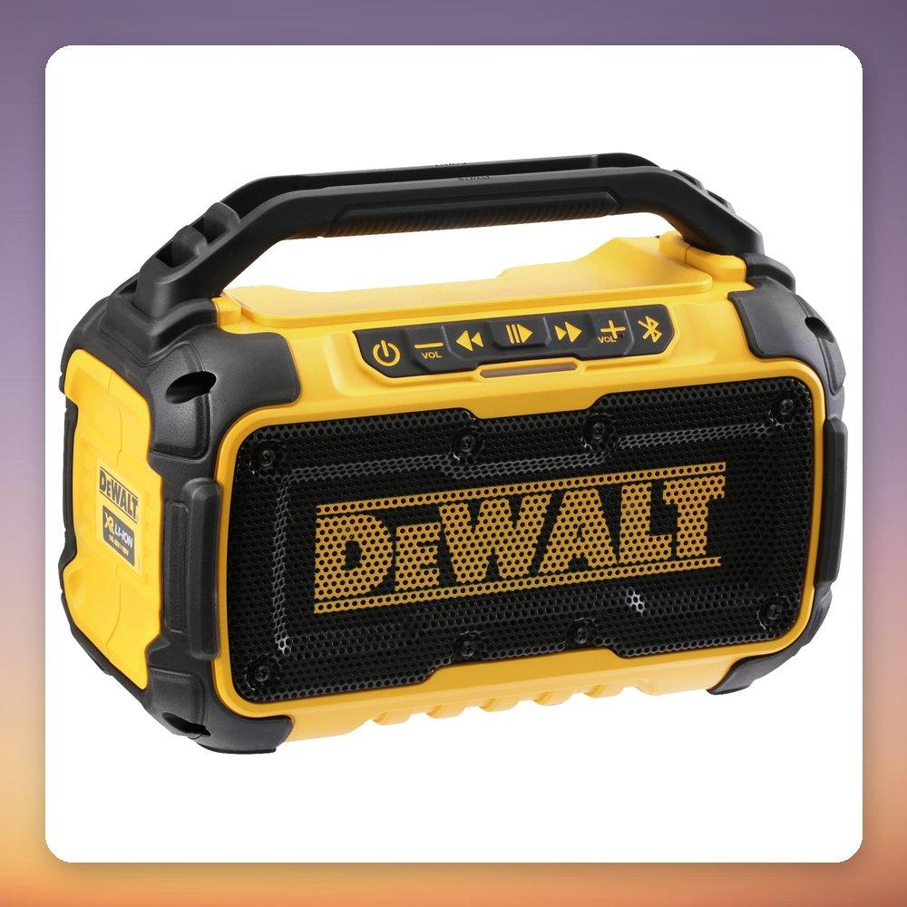 Dewalt DCR011 Cordless Bluetooth Speaker Body Only - 10W, Aux, USB Charging, Carry Handle, Compatible with 10.8V/18V/54V XR Batteries