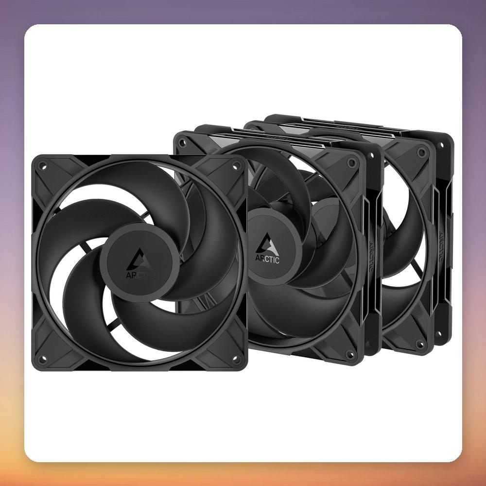 Arctic P14 Pro Reverse 140mm PWM Case Fan 3-Pack Black with Reverse Blades for Rear-Side Air Intake