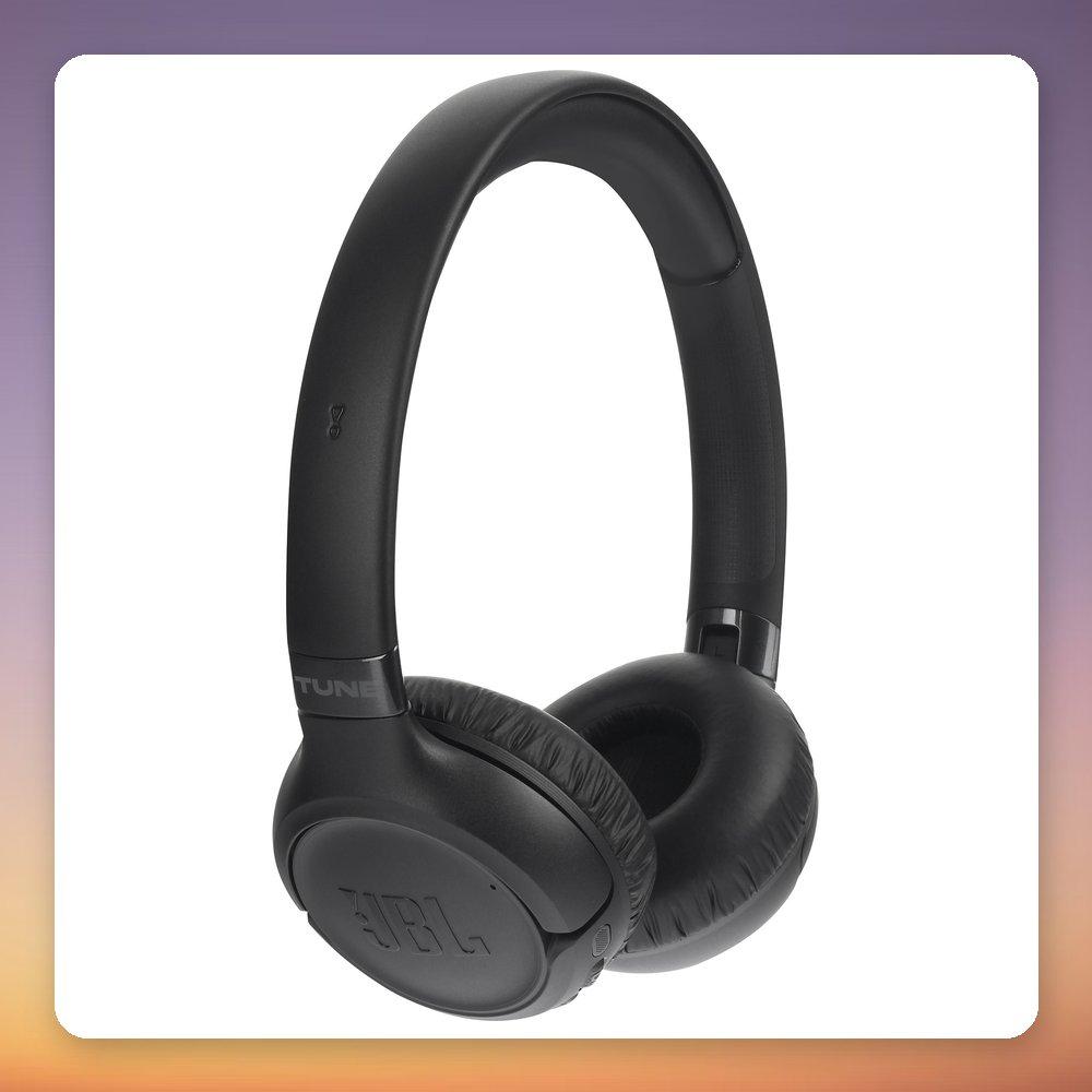 JBL Tune 680NC Adaptive Noise-Cancelling On-Ear Headphones - Black, Wireless Bluetooth with Up to 76 Hours Battery Life, Lightweight 159g, Foldable Design