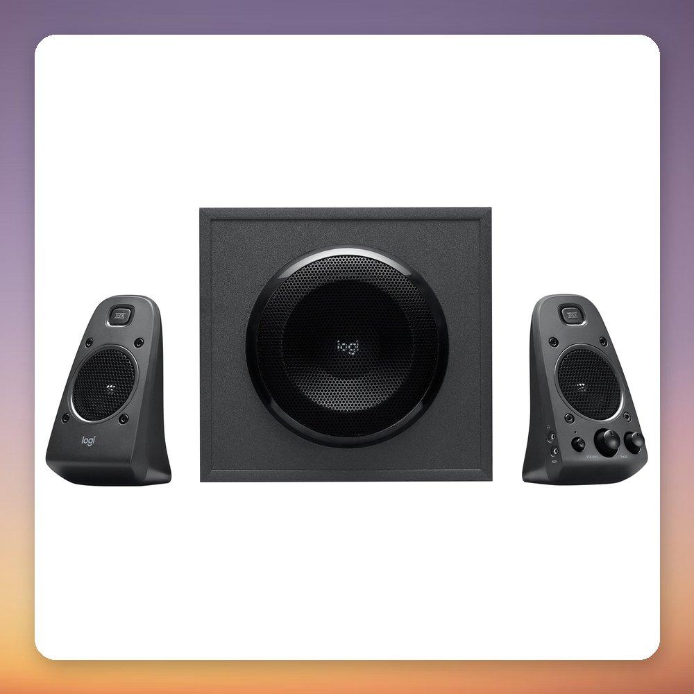 Logitech Z625 THX 2.1 PC Speaker System 200W RMS Black with Optical and 3.5mm Inputs Rotary Controls