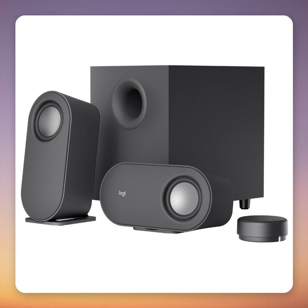 Logitech Z407 2.1 Bluetooth 5.0 PC Speaker System with Subwoofer, Wireless Control Dial, Black