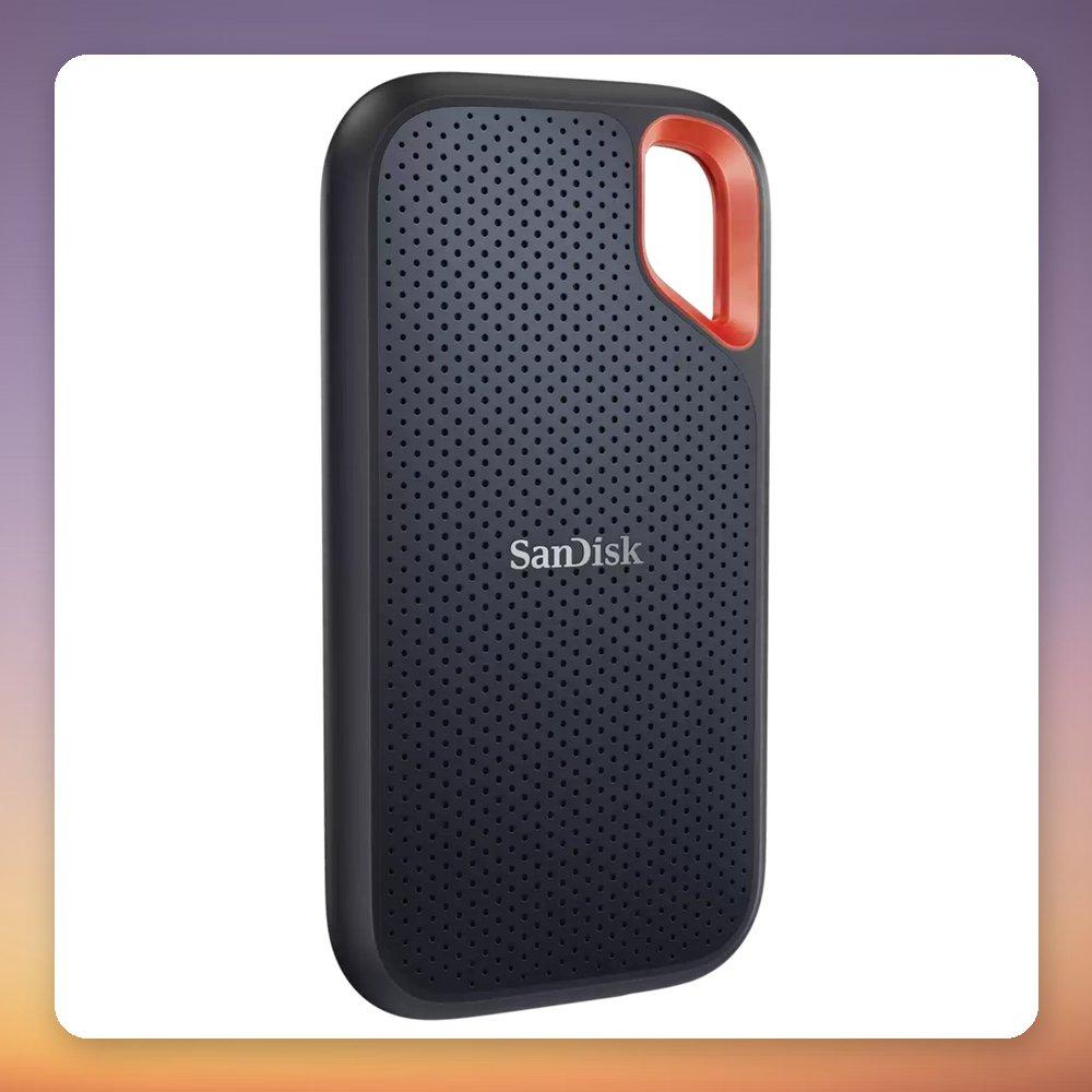 SanDisk Extreme Portable SSD V2 4TB External SSD USB-C 3.2 Gen 2 1050MB/s Read Speed Drop-proof IP55 Rated Password Protection Blue Black