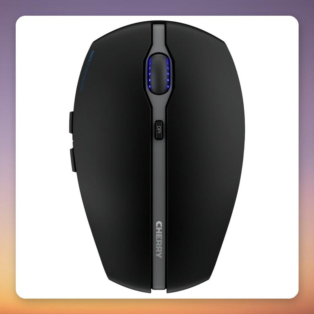 CHERRY GENTIX BT Ambidextrous Bluetooth Mouse, Silver, 2000 DPI, 7 Buttons, Optical Sensor, Pairs with 3 Devices