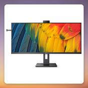 Philips 40B1U5601H 40-inch WQHD 21:9 IPS Ultrawide Monitor, 120 Hz, USB-C 100W, Webcam