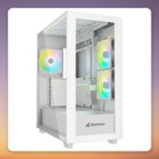 Sharkoon Rebel C60 RGB Midi-Tower ATX Case, White, Tempered Glass, 4x ARGB Fans image